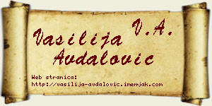 Vasilija Avdalović vizit kartica